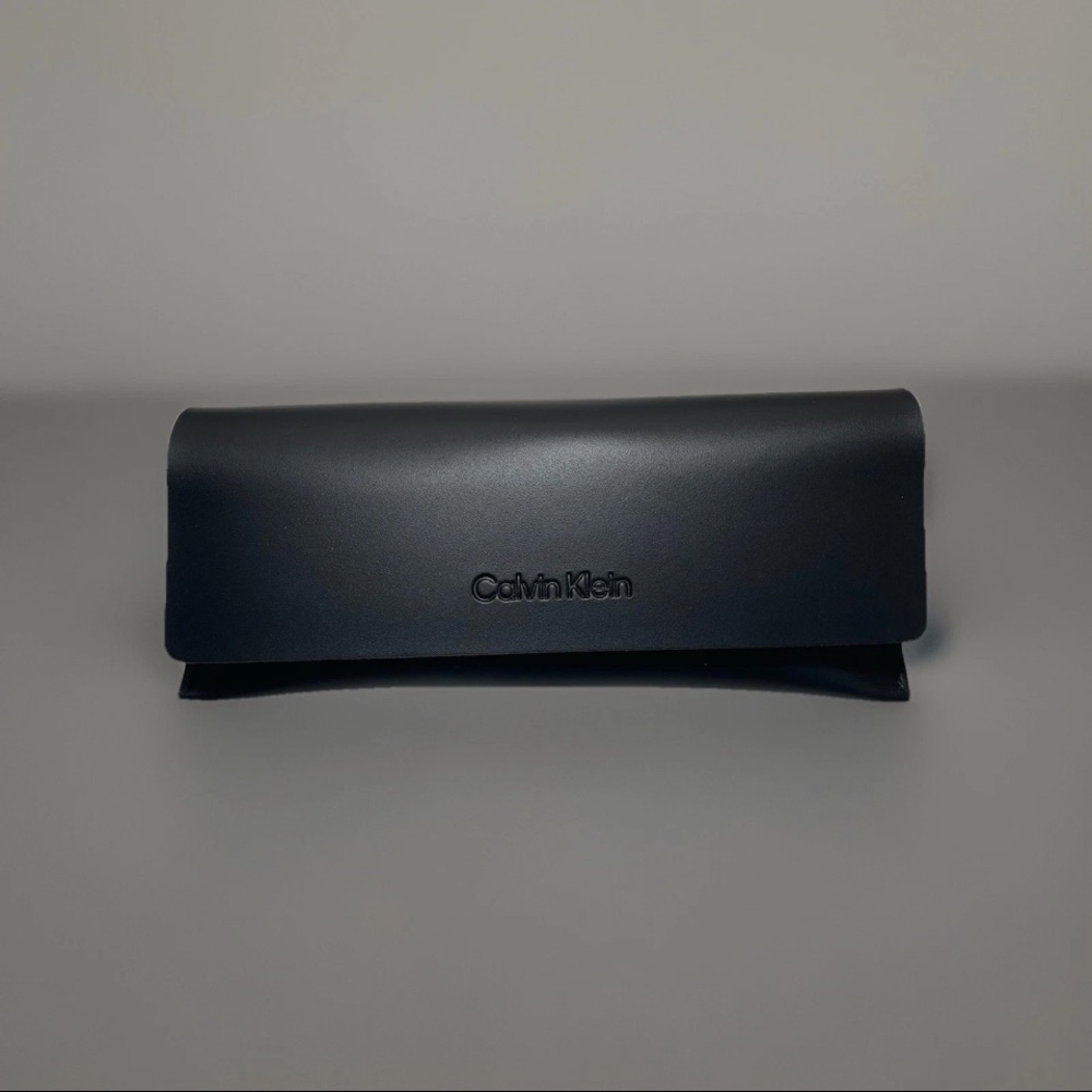 Calvin Klein Black Faux Leather Hard Case for Eyeglasses or Sunglasses